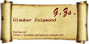 Glauber Zsigmond névjegykártya